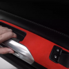 Накладка из Красной алькантары на двери Ford Mustang 2015+ Накладка из Красной алькантары на двери Ford Mustang 2015+