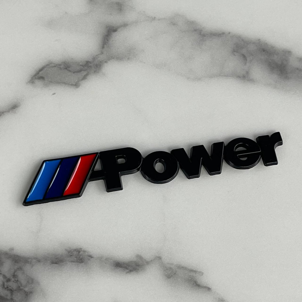 Шильдик Металлический BMW MPower Черный