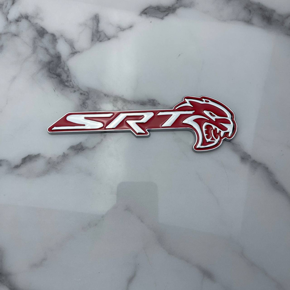 Шильдик Dodge SRT Металлический красный/хром